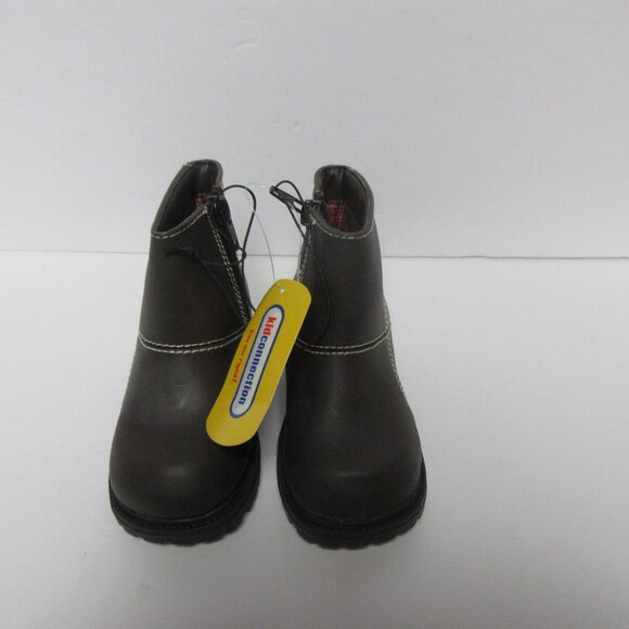 Kid Connection Toddler Girls Brown Zipper Shelby Boots Sz 7 Man Made Sintetico - Picture 2 of 5